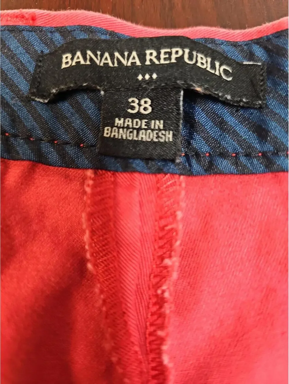 Banana Republic Red Htr Deck Shorts 100% Cotton Size 38